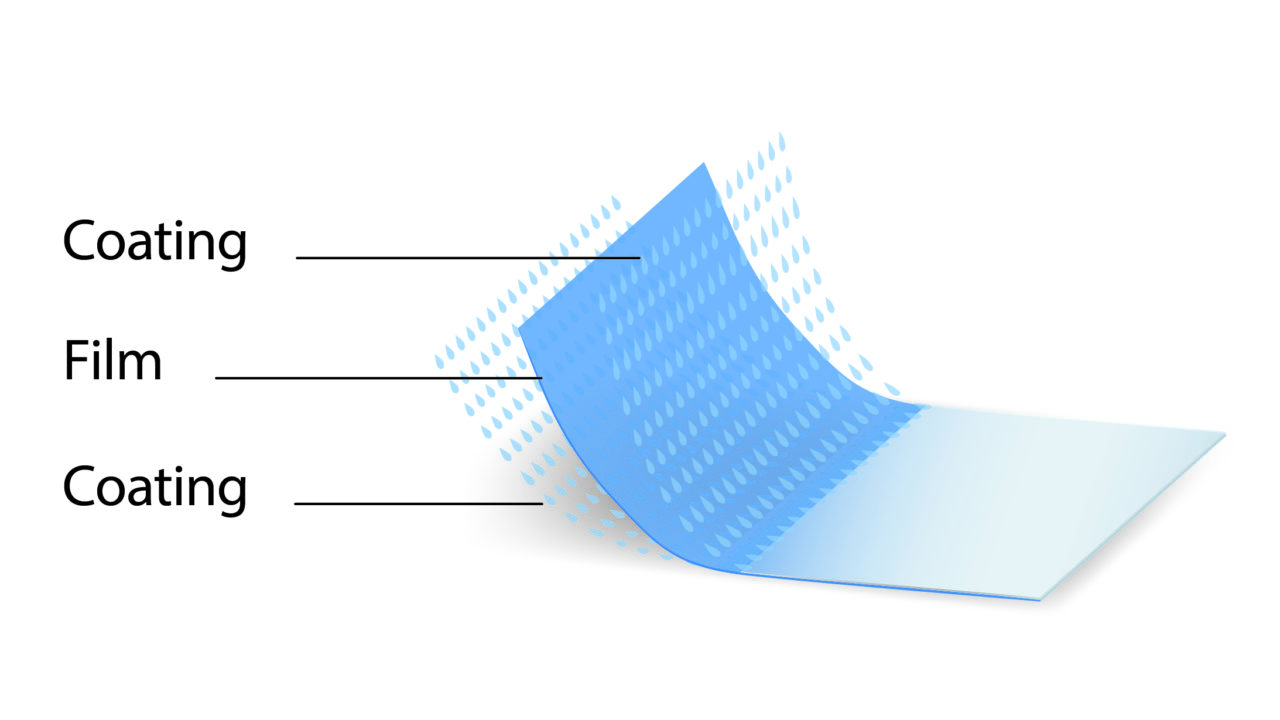Graphic material structure Coating, foil, coating