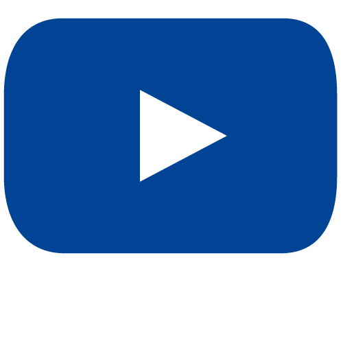 Video Start - blaues Viereck mit runden Ecken und weißem Dreieck mittig
